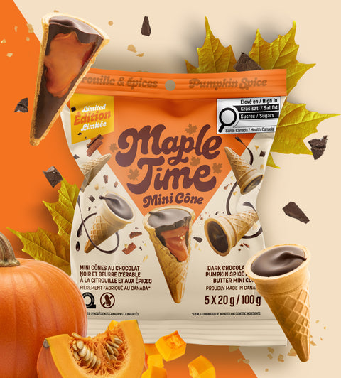 Mini cônes Maple Time sacs de 5 - Citrouille
