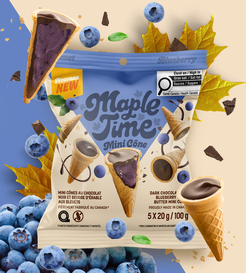 Mini cônes Maple Time sacs de 5 - Bleuets